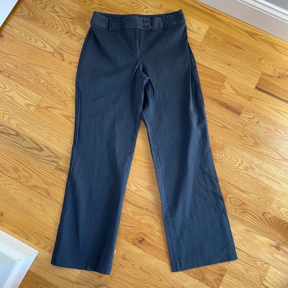 GEOFFREY BEAN SPORT STRETCH WOMANS TROUSER DOUBLE BUTTON DARK GRAY PANTS SIZE 6R